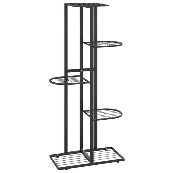 vidaXL 5-Floor Flower Stand 43x22x98 cm Black Metal