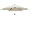 vidaXL Garden Parasol | Sand White | Steel | 3m Diameter | Tiltable