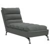 vidaXL Chaise Lounge with Cushions Dark Grey Fabric