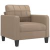 vidaXL Sofa Chair with Footstool Cappuccino 60 cm Faux Leather