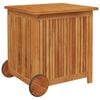 vidaXL Garden Storage Box with Wheels 60x50x58 cm Solid Wood Acacia