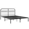 vidaXL Metal Bed Frame without Mattress with Headboard Black 150x200cm