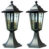 vidaXL Garden Light | Dark Green, Black | Aluminium, Glass