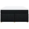 vidaXL Box Spring Bed with Mattress Black Double Fabric