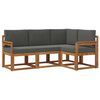 vidaXL Outdoor Sofa Set with Cushion 4 pcs Natural and Anthracite