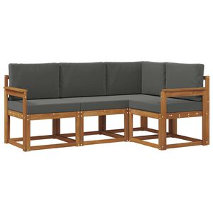 vidaXL Outdoor Sofa Set 4 pcs Natural and Anthracite