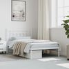 vidaXL Metal Bed Frame without Mattress with Headboard White 107x203cm