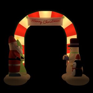 vidaXL Christmas Inflatable Santa & Snowman Arch Gate LED 260 cm