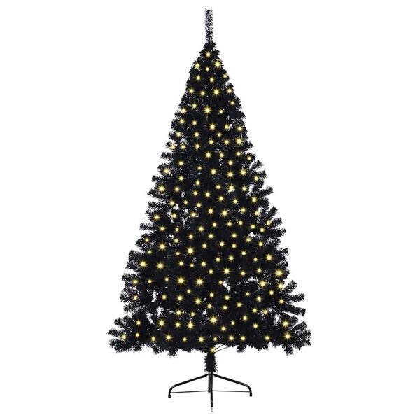 vidaXL Artificial Pre-lit Christmas Tree Black 240 cm PVC