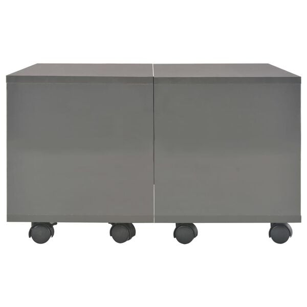 vidaXL Coffee Table High Gloss Grey 60x60x35 cm Engineered Wood