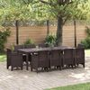 vidaXL Garden Dining Set 11 pcs Brown Polypropylene