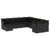 vidaXL 11 Piece Garden Sofa Set with Cushions Black Poly Rattan
