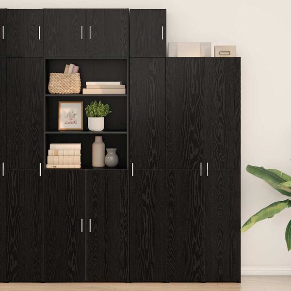 vidaXL Wall-Mounted Cabinet Wall-mounted Black Oak 30 x 42.5 x 39.5 cm