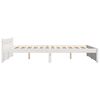 vidaXL Bed Frame without Mattress White Solid Wood 150x200 cm King Size King Size