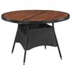 vidaXL 5 Piece Outdoor Dining Set with Cushions Poly Rattan Black