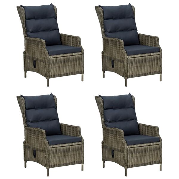 vidaXL 5 Piece Garden Dining Set Brown Poly Rattan