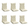 vidaXL Lowback Chair Cushions 6 pcs Cream Oxford Fabric