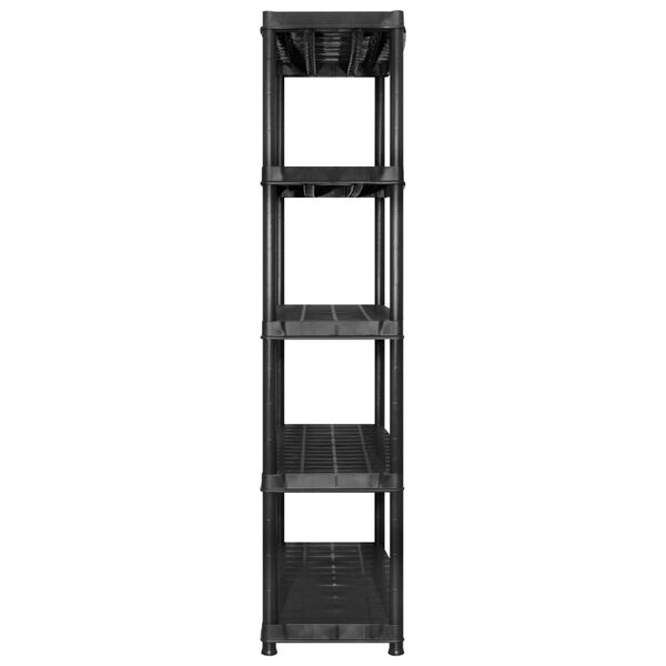 vidaXL Storage Shelf 5-Tier Black 340x40x185 cm Plastic