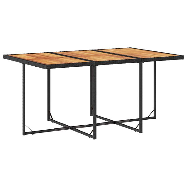 vidaXL 7 Piece Garden Dining Set with Cushions Black Poly Rattan