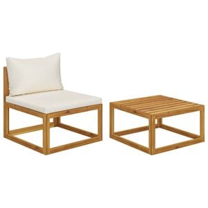 vidaXL 2 Piece Garden Sofa Set with Cushion Solid Acacia Wood
