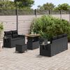 vidaXL Garden Sofa Set with Cushion 10 pcs Black Poly Rattan