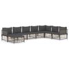 vidaXL 8 Piece Garden Lounge Set with Cushions Anthracite Poly Rattan