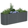 vidaXL Garden Raised Bed 240x80x81 cm Galvanised Steel Grey