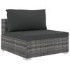 vidaXL 8 Piece Garden Lounge Set with Cushions Poly Rattan Grey