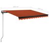 vidaXL Manual Retractable Awning with LED 300x250 cm Orange and Brown