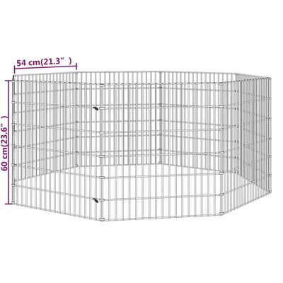 vidaXL 8-Panel Rabbit Cage 54x60 cm Galvanised Iron