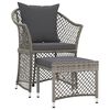 vidaXL 2 Piece Garden Lounge Set with Cushions Grey Poly Rattan