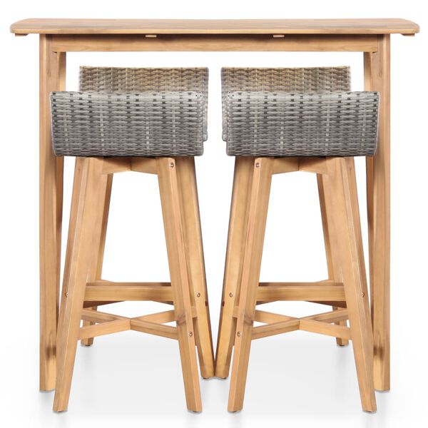 vidaXL 5 Piece Outdoor Dining Set Solid Acacia Wood