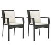 vidaXL 9 Piece Garden Dining Set with Cushions Black Poly Rattan