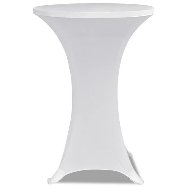 Standing Table Cover &Oslash;80cm White Stretch 2 pcs