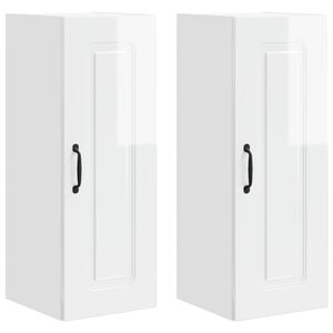 vidaXL Dishwasher Panel Kalmar 2 pcs High Gloss White Engineered Wood