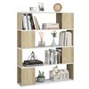 vidaXL Book Cabinet Room Divider White and Sonoma Oak 100x24x124 cm