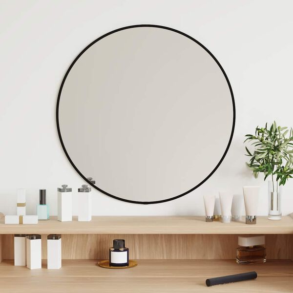vidaXL Wall Mirror Black &Oslash; 50 cm Round