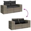 vidaXL 5 Piece Garden Sofa Set with Cushions Grey Poly Rattan