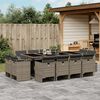 vidaXL 13 Piece Garden Dining Set with Cushions Grey Poly Rattan