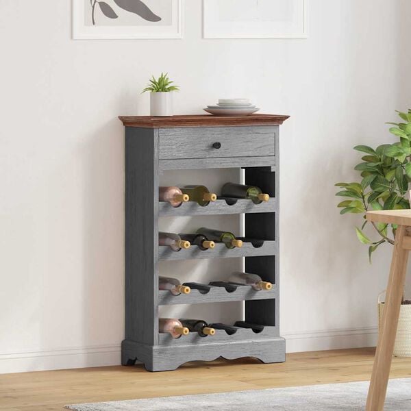 vidaXL Wine Rack Solid Mahogany Wood 55x23x85 cm