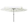 vidaXL Garden Parasol White and Black 395 x 395 x 245 cm