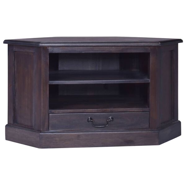 vidaXL Corner TV Cabinet Light Black 80x40x49 cm Solid Wood Mahogany