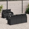 vidaXL Garden Sofa Set 6 pcs Black Poly Rattan and Steel and Glass