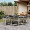 vidaXL 11 Piece Garden Dining Set with Cushions Light Grey Poly Rattan