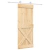 vidaXL Sliding Door Natural and White 80 x 210 cm Solid Pine Wood