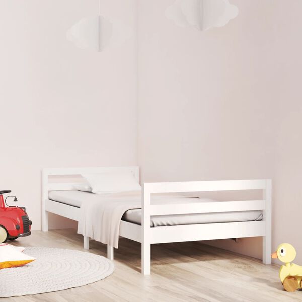 vidaXL Bed Frame without Mattress White 90x190 cm Single Solid Wood Pine