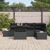 vidaXL Garden Sofa Set with Cushion 6 pcs Black Poly rattan