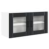 vidaXL Wall Glass Cabinet PORTO Black 80 x 31 x 40 cm Engineered Wood