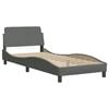 vidaXL Bed Frame without Mattress "Hvar" Dark Grey 90x190 cm Fabric