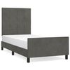 vidaXL Bed Frame without Mattress Dark Grey 107x203 cm King Single Size Velvet